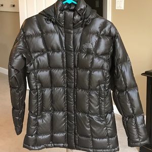 Brown North Face Goose Down Hooded Parka